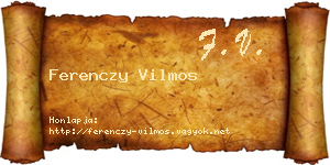 Ferenczy Vilmos névjegykártya