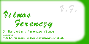 vilmos ferenczy business card